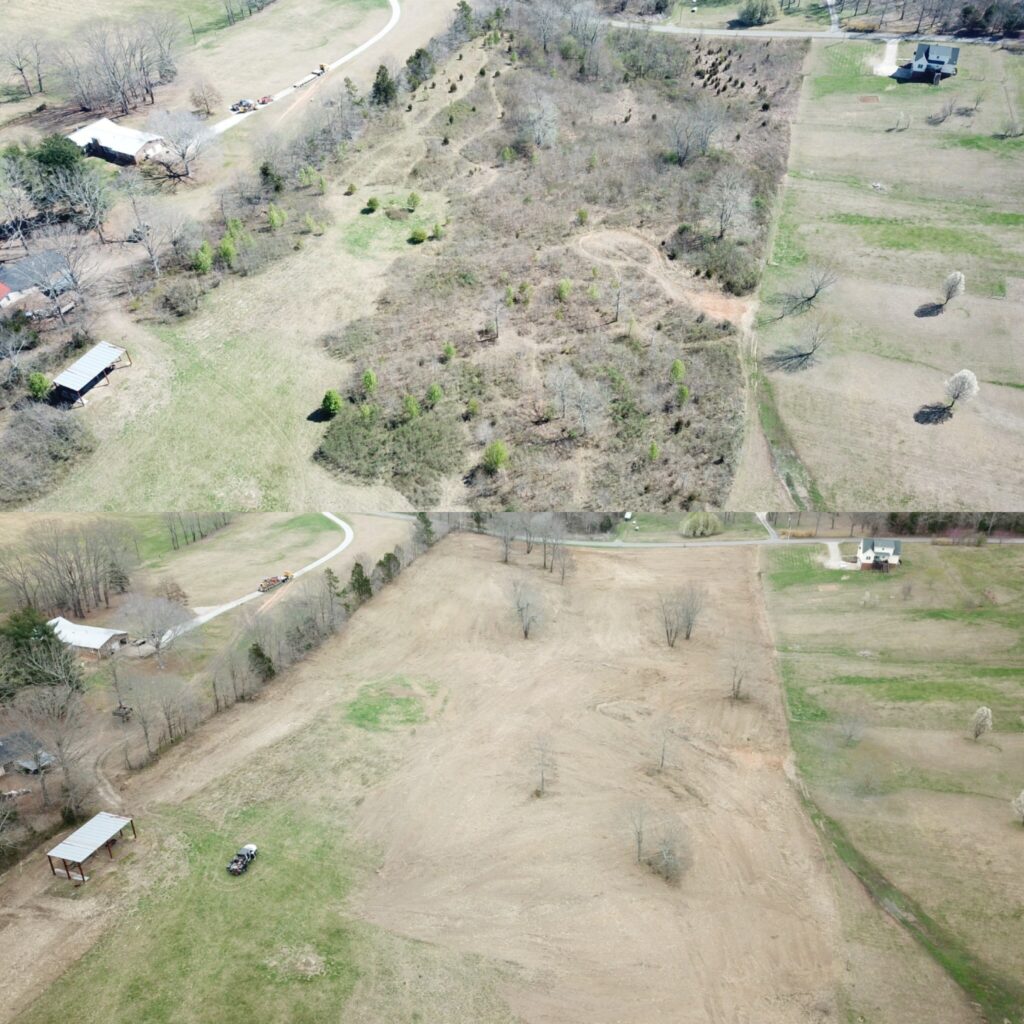 before and after for Midstate Land Clearing and Forestry Mulching LLC