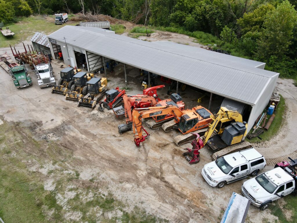 Mid State Land Clearing overhead view of machines